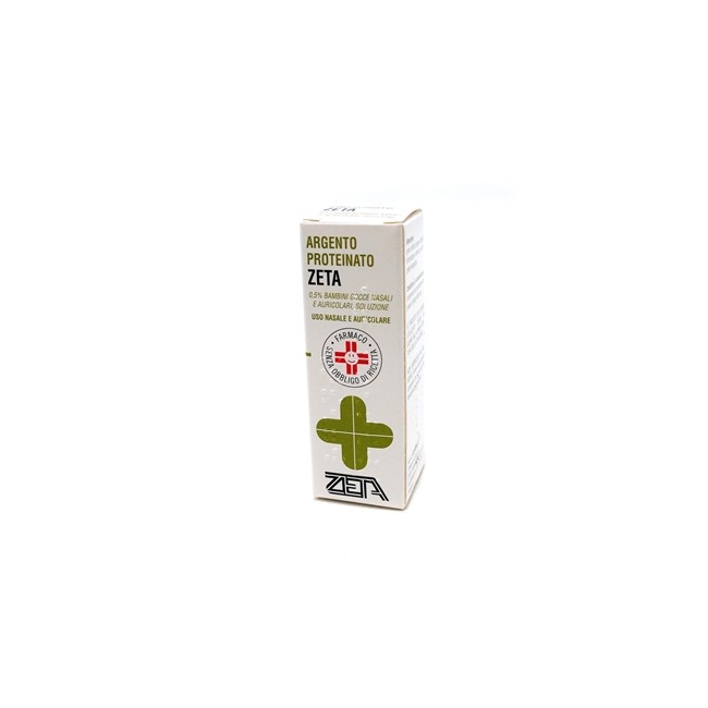 Zeta Farmaceutici Argento Proteinato Zeta Bambini 0,5% Gocce Nasali E Auricolari, Soluzione Argento Proteinato Zeta Adulti 1% Go