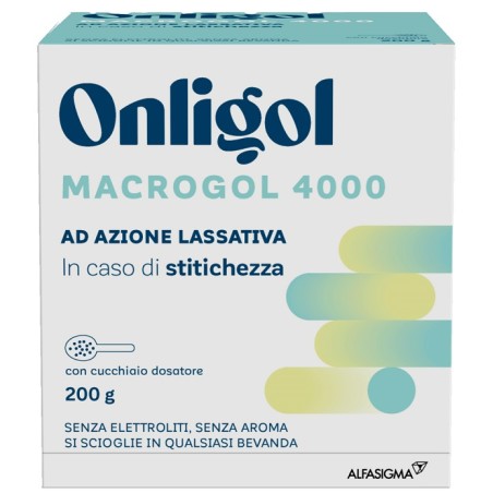 Alfasigma Onligol Macrogol 4000 200 G Con Cucchiaino Dosatore Senza Zucchero Alfasigma Onligol Macrogol 4000 200 G Con Cucchiaino Dosatore Senza Zucchero
