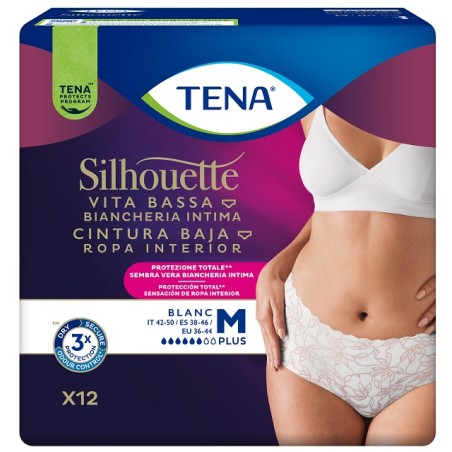 Essity Pannolone A Mutandina Assorbente Tena Silhouette Plus White Medium 12 Pezzi Essity Pannolone A Mutandina Assorbente Tena Silhouette Plus White Medium 12 Pezzi