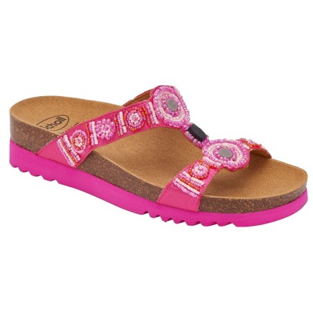 Scholl Calzatura New Bogota' Wedge Satin+beads W Fuchsia 37