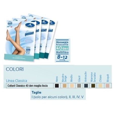 Sauber collant 40 denari maglia liscia neutro beige 3 linea classica
