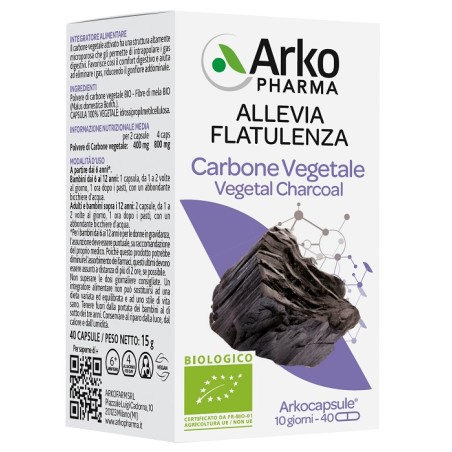 Arkopharma Arko Capsule Carbone Vegetale Bio 40 Capsule Arkopharma Arko Capsule Carbone Vegetale Bio 40 Capsule