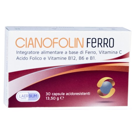 Laerbium Pharma Cianofolin Ferro 30 Capsule Laerbium Pharma Cianofolin Ferro 30 Capsule