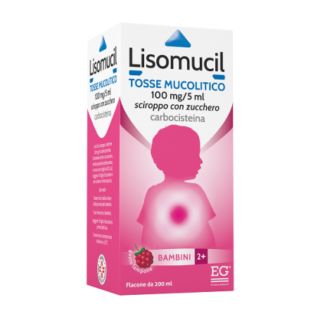 Lisomucil 100 mg/5 ml Sciroppo mucolitico per tosse Lisomucil 100 mg/5 ml Sciroppo mucolitico per tosse