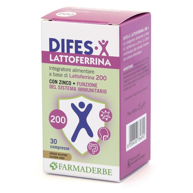 Farmaderbe Difes X Lattoferrina 200 30 Compresse Farmaderbe Difes X Lattoferrina 200 30 Compresse