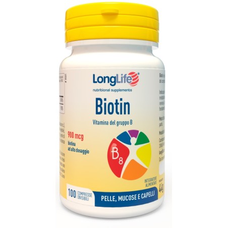 Longlife Biotin 900 Mcg 100 Compresse Longlife Biotin 900 Mcg 100 Compresse