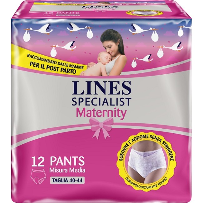 Fater Lines Specialist Maternity Mutandina Assorbente Per Perdite Post Parto Misura Medium 12 Pezzi Fater Lines Specialist Maternity Mutandina Assorbente Per Perdite Post Parto Misura Medium 12 Pezzi
