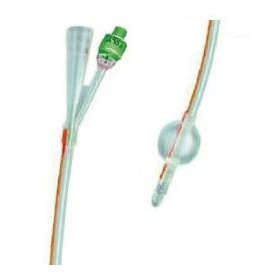 Safety Catetere Foley In Silicone Trasparente A 2 Vie Con Palloncino 5-10ml Diametro Ch14 4,66mm Lunghezza 40cm