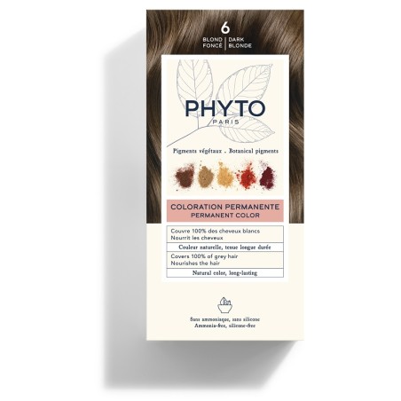 Phyto Color Kit 6 Biondo Scuro Latte Rivelatore 50 Ml + Crema Colorante 50 Ml + Maschera Protettiva Colore 12 Ml + Guanti Phyto Color Kit 6 Biondo Scuro Latte Rivelatore 50 Ml + Crema Colorante 50 Ml + Maschera Protettiva Colore 12 Ml + Guanti