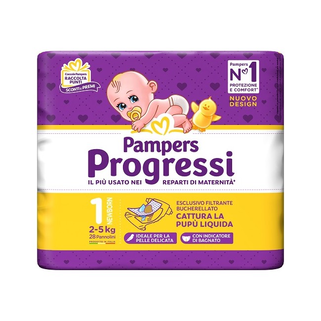Fater Pampers Progressi Newborn Pannolino 1 2-5kg 28 Pezzi Fater Pampers Progressi Newborn Pannolino 1 2-5kg 28 Pezzi