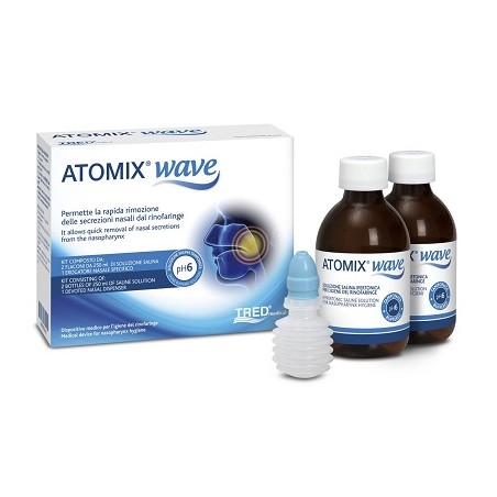 Tred Medical Atomix Wave Dispositivo Per Igiene Rinofaringea Atomix Soluzione Salina 250 Ml 2 Pezzi + Terminale Nasale + Erogato Tred Medical Atomix Wave Dispositivo Per Igiene Rinofaringea Atomix Soluzione Salina 250 Ml 2 Pezzi + Terminale Nasale + Erogato