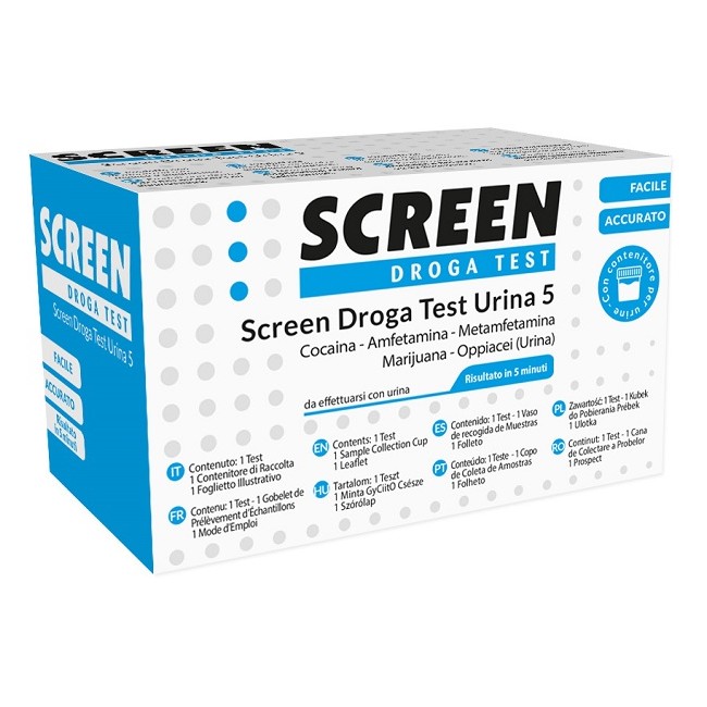 Screen Italia Screen Droga Test 5 Droghe Test Antidroga Con Contenitore Urina