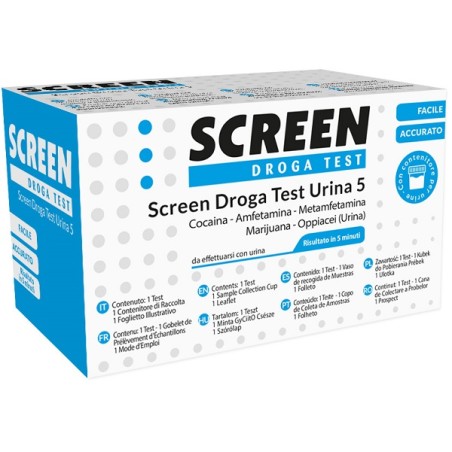 Screen Italia Screen Droga Test 5 Droghe Test Antidroga Con Contenitore Urina