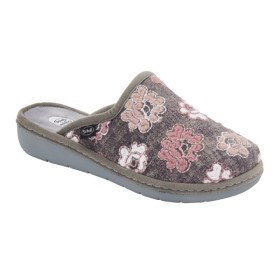 Scholl Calzatura Lauren Microfibre+embroidery Woman Grey/pink Microfibra + Ricamo 41