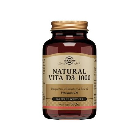 Solgar Natural Vita D3 1000 100 Perle Softgel Solgar Natural Vita D3 1000 100 Perle Softgel
