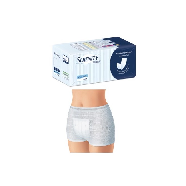 Pannolone per incontinenza formato rettangolare con barriera serenity 30 pezzi