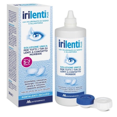 Montefarmaco Soluzione Unica Per Lenti A Contatto Irilenti 360 Ml + Portalenti Montefarmaco Soluzione Unica Per Lenti A Contatto Irilenti 360 Ml + Portalenti