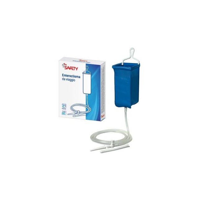 Safety Enteroclisma Da Viaggio Klister In Gomma Con Cannula Anale Evaginale 2 Litri