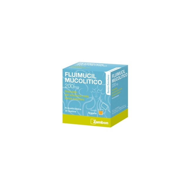 Zambon Fluimucil Mucolitico 200 Mg Granulato Per Soluzione Orale Senza Zucchero N-acetilcisteina 30 bustine