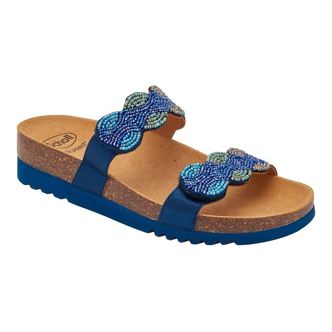 Scholl Calzatura Palmilla 2 Straps Satin+beads W Blue 40 Scholl Calzatura Palmilla 2 Straps Satin+beads W Blue 40