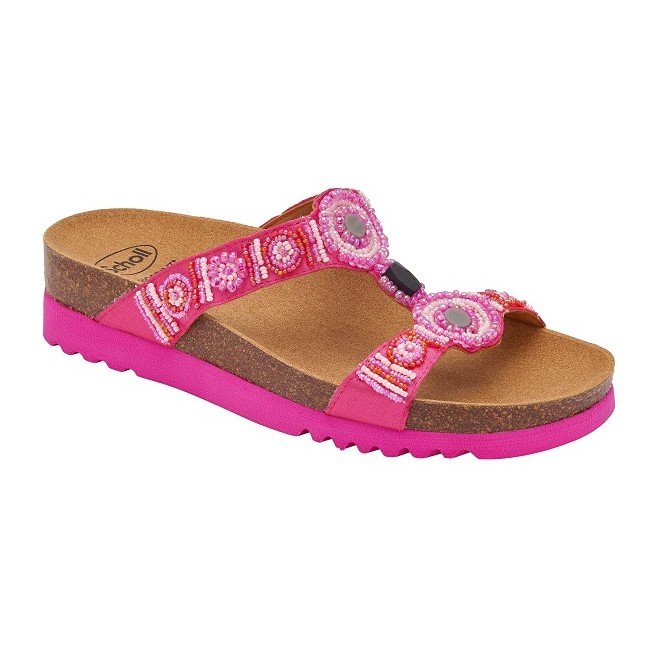 Scholl Calzatura New Bogota' Wedge Satin+beads W Fuchsia 41