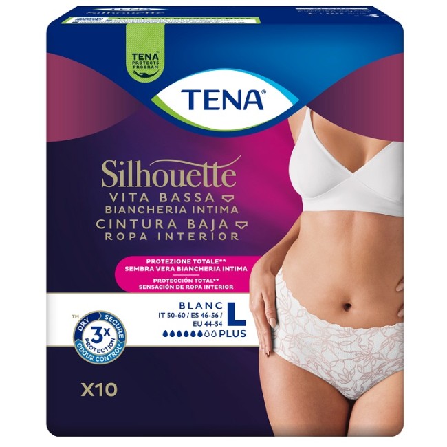 Essity Pannolone A Mutandina Assorbente Tena Silhouette Plus White Large 10 Pezzi
