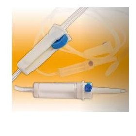 Deflussore per infusione sterile flebo senza ago con roller cura in apirogeno monouso 1 pezzo