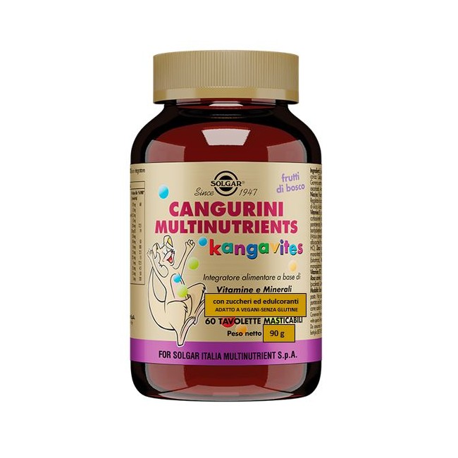 Solgar Cangurini Multinutrients Frutti Bosco 60 Tavolette Masticabili