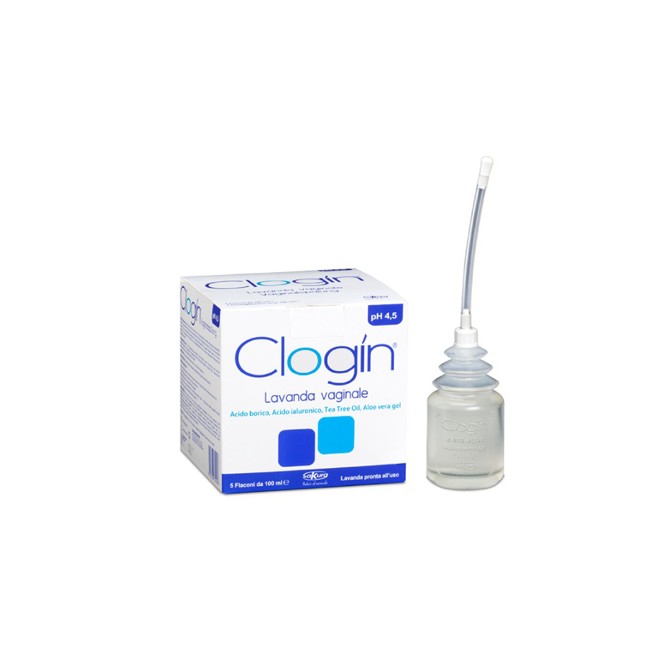 Clogin lavanda vaginale 5 flaconi da 100 ml + 5 cannule vaginali monouso Clogin lavanda vaginale 5 flaconi da 100 ml + 5 cannule vaginali monouso