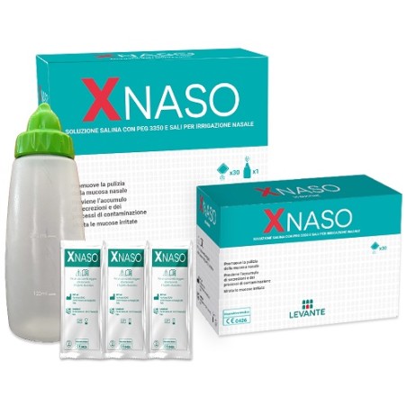 Levante Soluzione Salina Con Peg 3350 E Sali Per Irrigazione Nasale Xnaso 30 Bustine + 1 Erogatore Levante Soluzione Salina Con Peg 3350 E Sali Per Irrigazione Nasale Xnaso 30 Bustine + 1 Erogatore