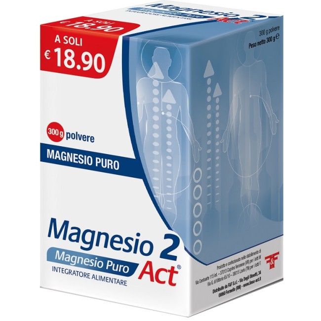F&F Magnesio 2 Magnesio Puro Act Polvere 300 G F&F Magnesio 2 Magnesio Puro Act Polvere 300 G