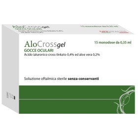 OffHealth Alocross Soluzione Oftalmica Acido Ialuronico Cross-linkato 0,2% E Aloe Vera 15 Monodose Da 0,35 Ml