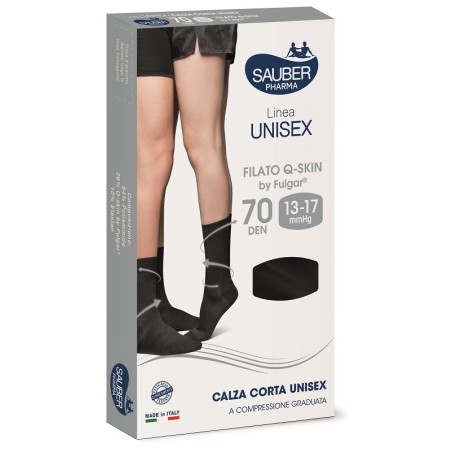 Sauber 13-17 mmHg Nero L Q-Skin 70 Denari Calza corta unisex Sauber 13-17 mmHg Nero L Q-Skin 70 Denari Calza corta unisex