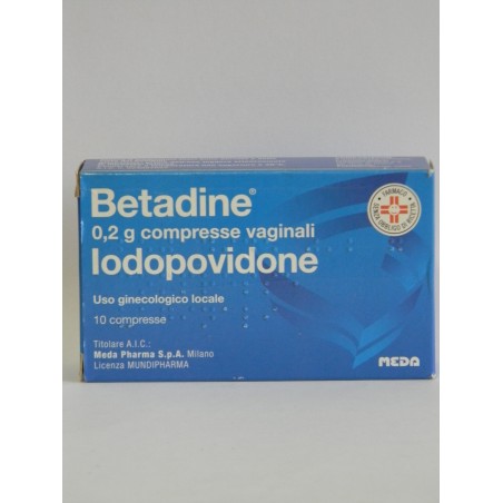 Betadine 0,2 g Disinfettante vaginale 10 compresse Betadine 0,2 g Disinfettante vaginale 10 compresse