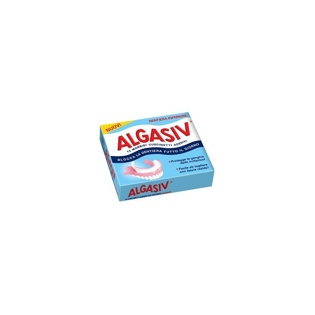 Algasiv adesivo per protesi dentaria inferiore 15 pezzi Algasiv adesivo per protesi dentaria inferiore 15 pezzi