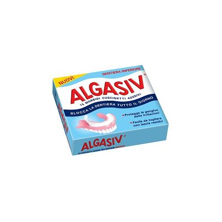 Algasiv adesivo per protesi dentaria inferiore 15 pezzi Algasiv adesivo per protesi dentaria inferiore 15 pezzi