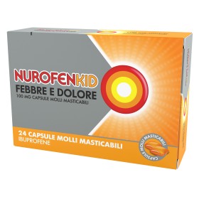Reckitt Benckiser Nurofenkid Febbre E Dolore 100 Mg, Capsule Molli Masticabili Ibuprofene