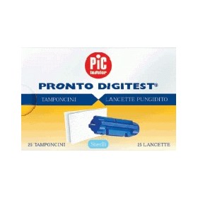 Pikdare Lancette Pungidito Pic Digitest Gauge 28 25 Pezzi + 25 Tamponcini Assorbenti