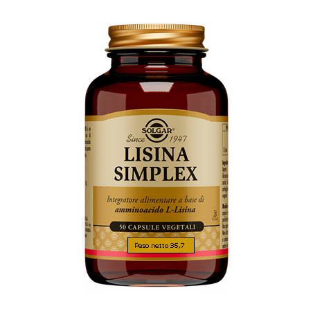 Solgar Lisina Simplex 50 Capsule Vegetali Solgar Lisina Simplex 50 Capsule Vegetali