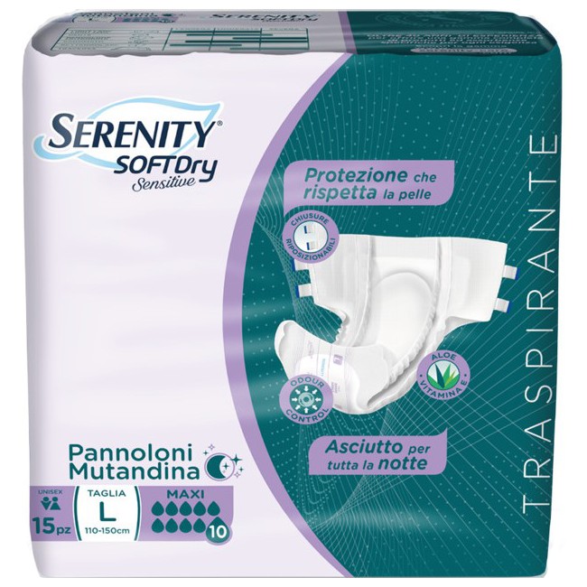 Pannolone Mutandina Serenity Sensitive Maxi L - 15 Pezzi