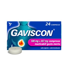 Gaviscon 500 mg + 267 mg Gusto Menta 24 Compresse in Blister