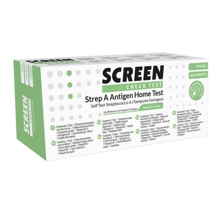 Screen Italia Strep A Antigen Home Test Determinazione Qualitativa Antigeni Streptococco A Da Tampone Faringeo 2 Pezzi