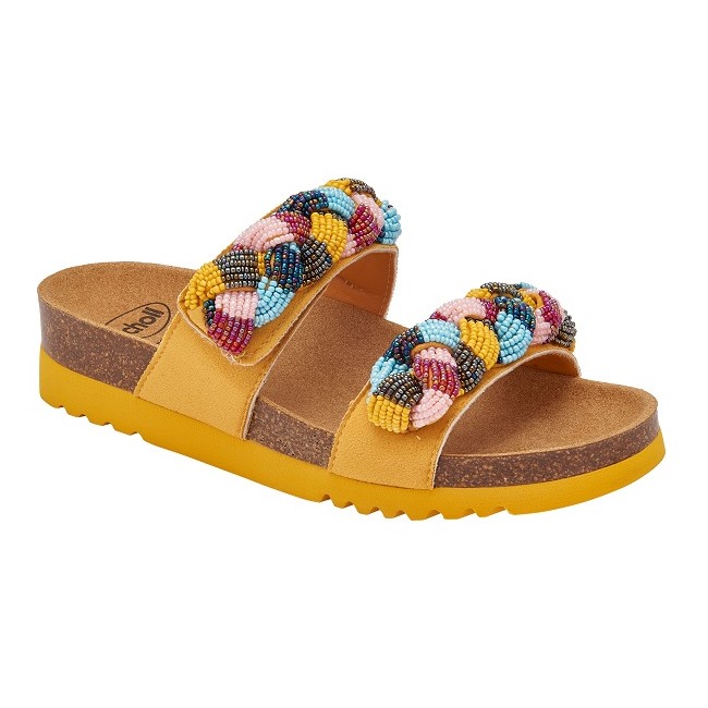 Scholl Calzatura Nice Microfibre+beaded Bride W Yellow/multi 40