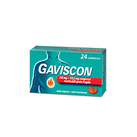 Gaviscon  250mg+133,5mg Compressa Masticabile Gusto Fragola 24 Blister
