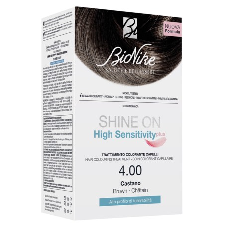 Bionike Shine On High Sensitivity Plus Castano 4,00 Rivelatore In Crema 75 Ml + Crema Colorante 50 Ml Bionike Shine On High Sensitivity Plus Castano 4,00 Rivelatore In Crema 75 Ml + Crema Colorante 50 Ml