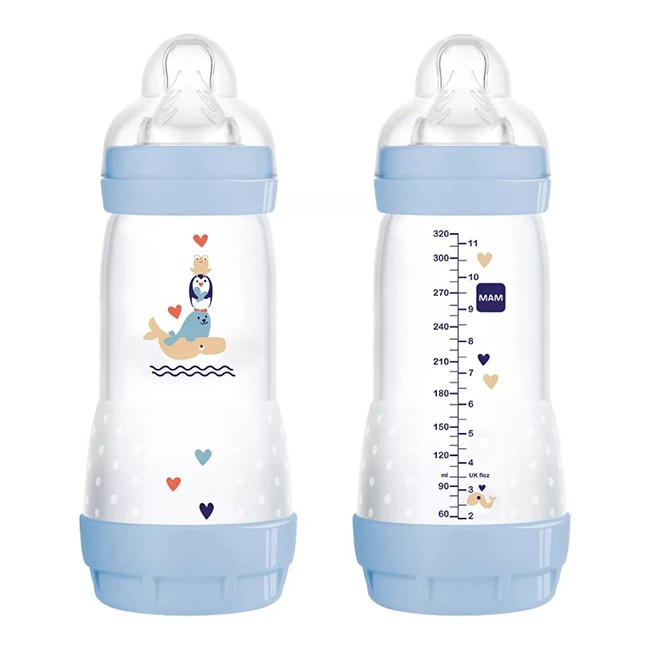 MAM Baby Mam Biberon Easy Start 320 Ml 4+ Tettarella 3 Maschio MAM Baby Mam Biberon Easy Start 320 Ml 4+ Tettarella 3 Maschio