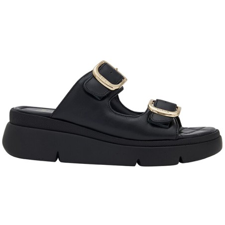 Scholl Bali Buckle Leather + Elastic W Black 42