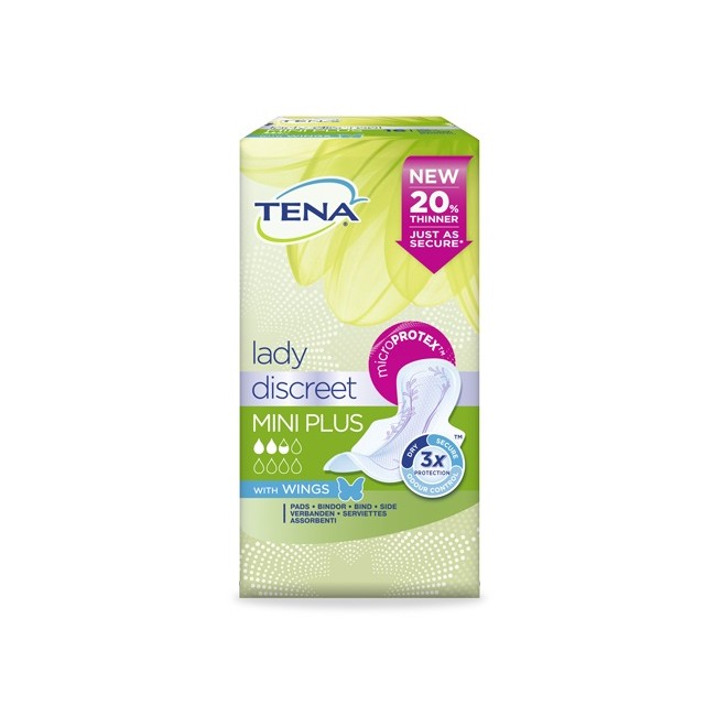 Essity Pannolone Sagomato Tena Discreet Mini Plus Wings 16 Pezzi Essity Pannolone Sagomato Tena Discreet Mini Plus Wings 16 Pezzi