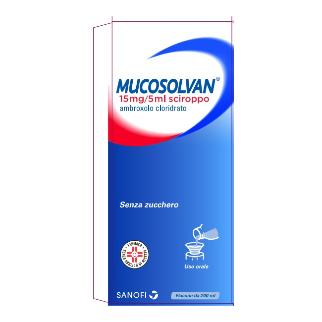 Mucosolvan 15 mg/5 ml Sciroppo per tosse grassa gusto Frutti di Bosco