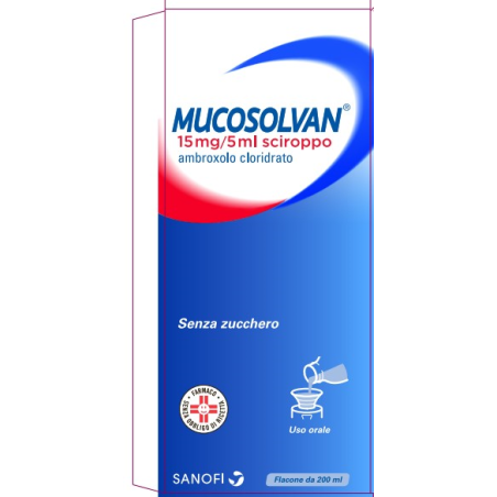 Mucosolvan 15 mg/5 ml Sciroppo per tosse grassa gusto Frutti di Bosco